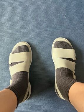 Camper Gray Sandals - Chunky Two-Strap Leather